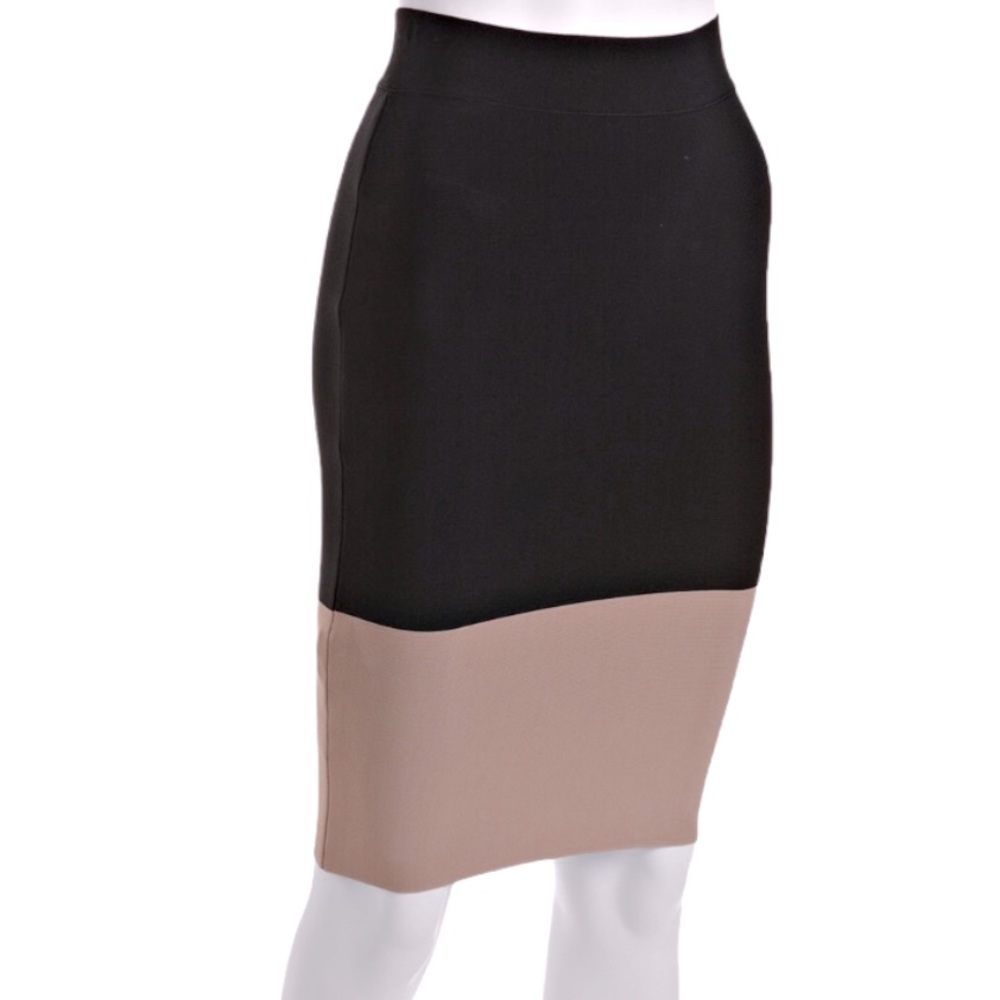 BCBG MAXAZRIA Color Block Elastic Pencil Skirt